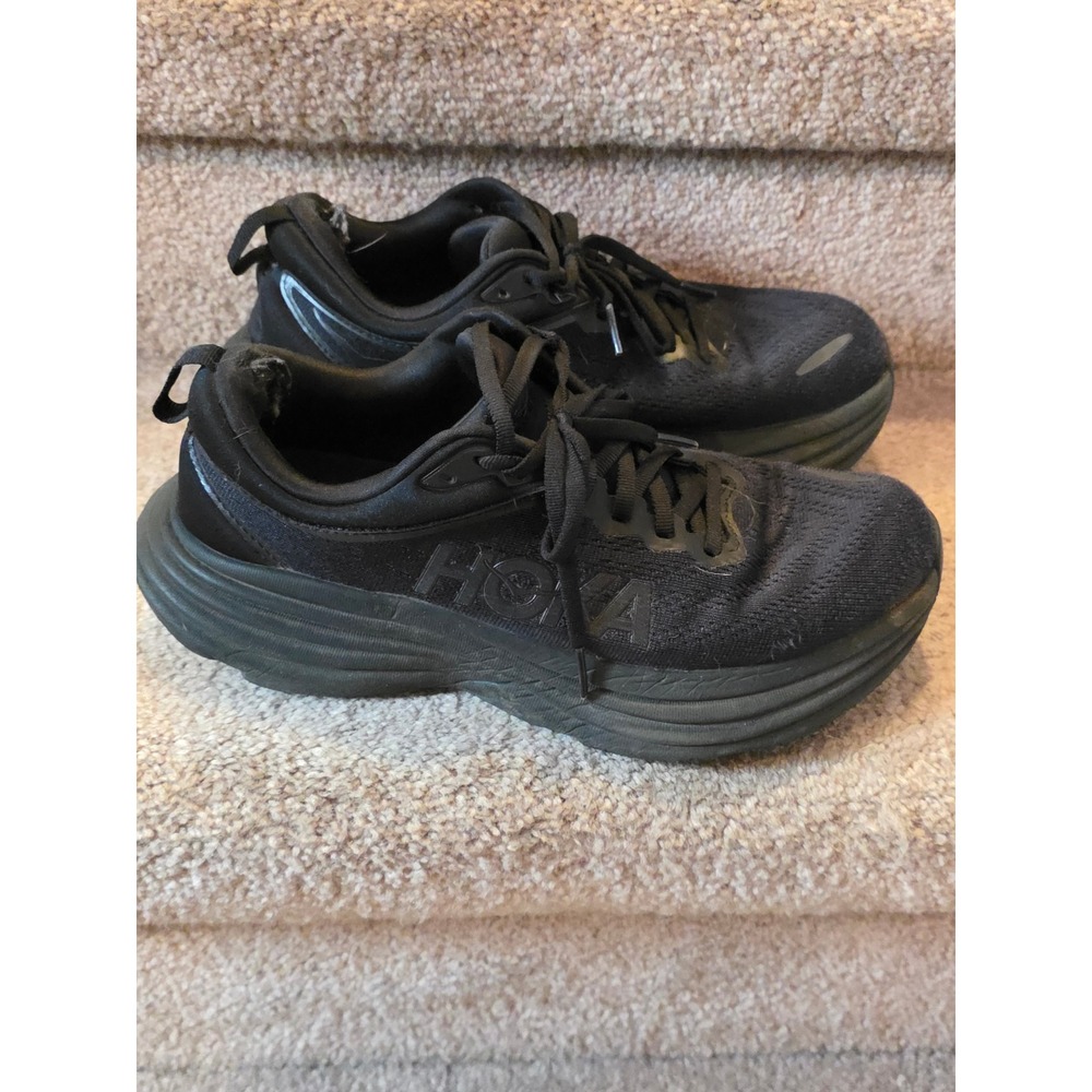 Hoka Bondi 8 Women Black Running Shoes 1127952 BBLC Size 8.5B